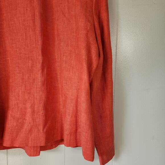 Harve Bernard Linen Blend Button Front Blouse Top Sz 12 Pink - Picture 11 of 11